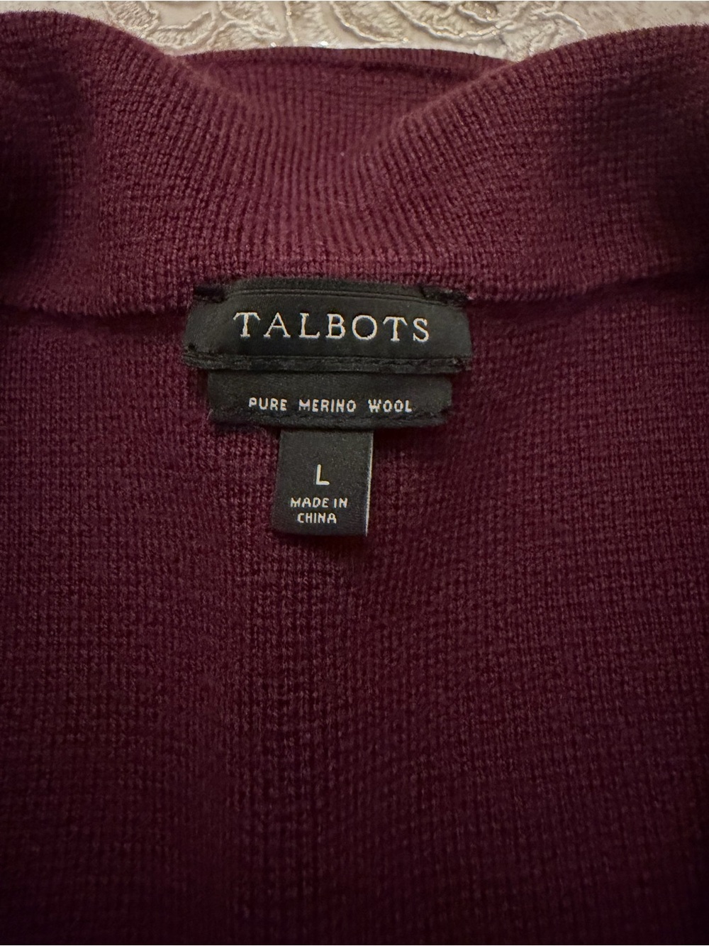 Talbots Plum Burgundy Textured Knit Blazer Jacket Size L - Picture 11 of 11